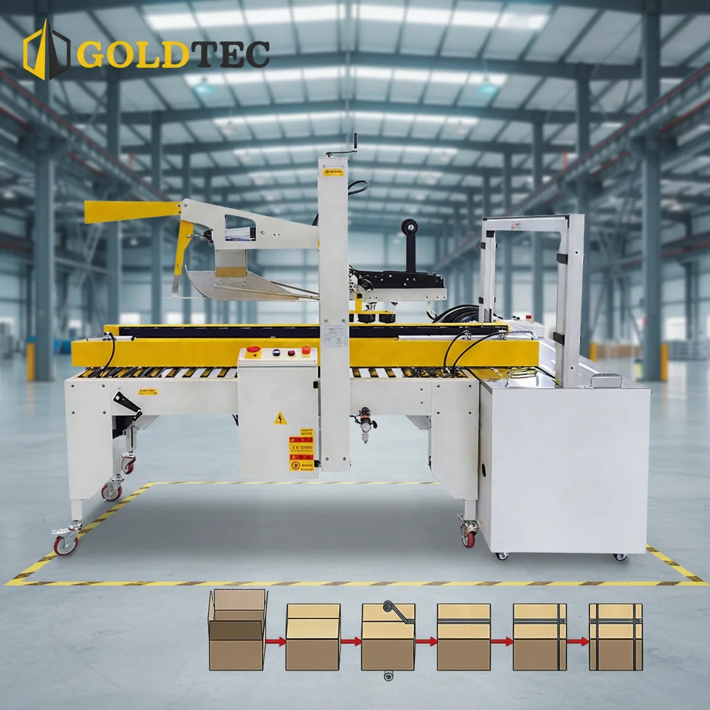 Heavy Duty Automatic Folding Packaging Carton Sealing Strapping Packing Line Case Sealing And Strapping System Machine
Heavy Duty Automatic Folding Packaging Carton Sealing Strapping Packing Line Case Sealing And Strapping System Machine