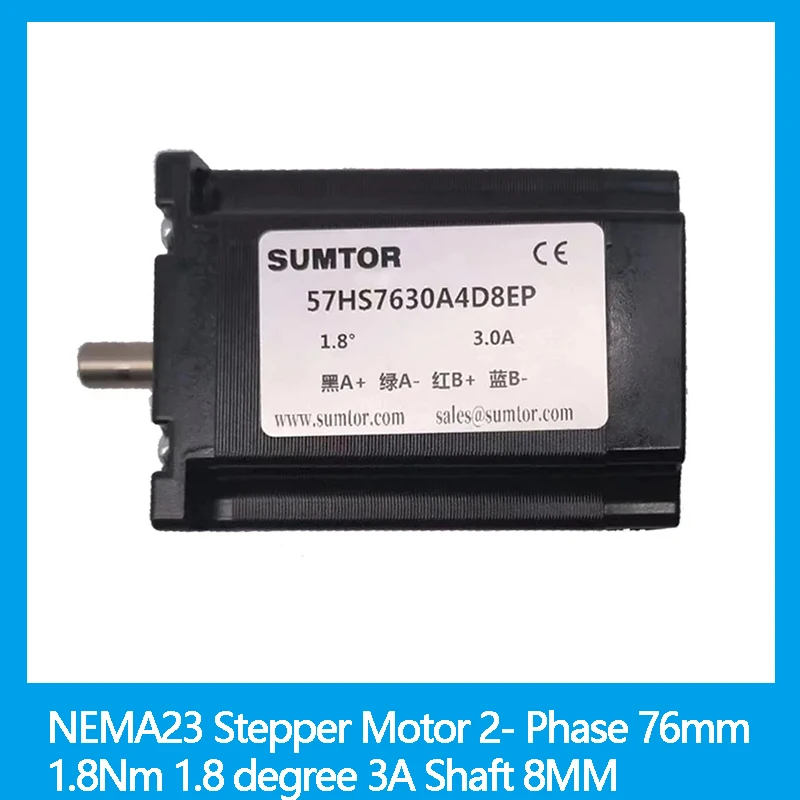 NEMA23 Stepper Motor 2- Phase 76mm 1.8Nm 1.8 degree 3A Shaft 8MM High Torque High Performance Single & Double Shaft Motor
NEMA23 Stepper Motor 2- Phase 76mm 1.8Nm 1.8 degree 3A Shaft 8MM High Torque High Performance Single & Double Shaft Motor
