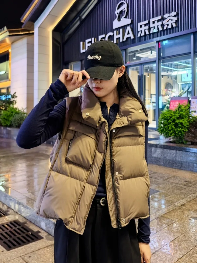 Осень-зима, теплый пуховый жилет с воротником-стойкой, женский толстый свободный стеганый жилет на молнии, женский жилет без рукавов на белом утином пуху
Осень-зима, теплый пуховый жилет с воротником-стойкой, женский толстый свободный стеганый жилет на молнии, женский жилет без рукавов на белом утином пуху