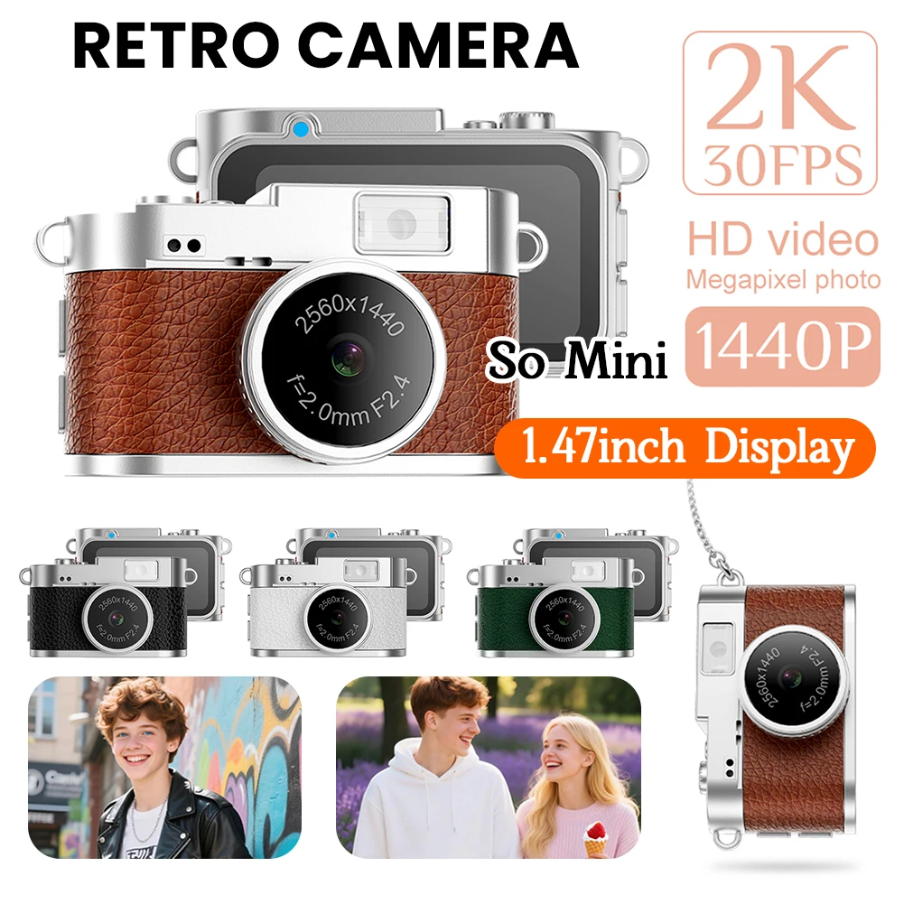 2K 1440P Ретро цифровая камера Карманный видеорегистратор с цветным IPS-экраном 1,47 дюйма HD-дисплей Мини-камера для фотографии
2K 1440P Ретро цифровая камера Карманный видеорегистратор с цветным IPS-экраном 1,47 дюйма HD-дисплей Мини-камера для фотографии