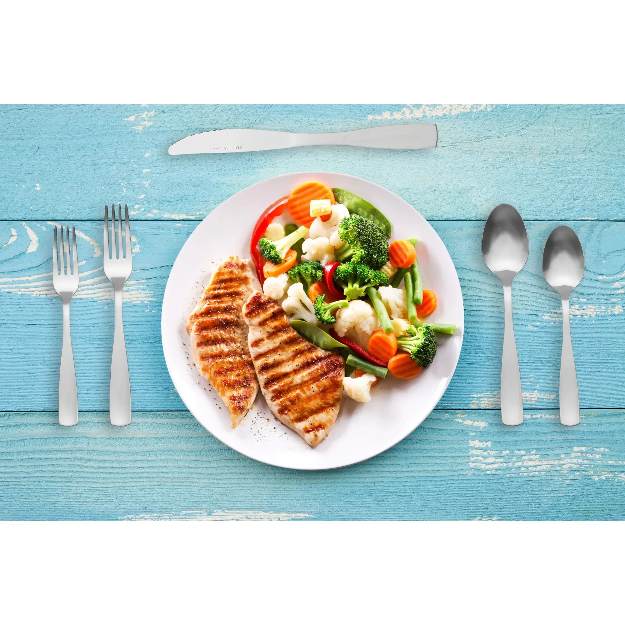 (3 pack)20 Piece Elisa Stainless Steel Flatware Set, Service for 4
(3 pack)20 Piece Elisa Stainless Steel Flatware Set, Service for 4