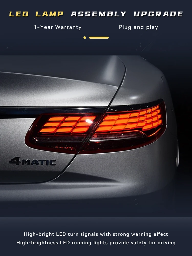 Taillights For Benz S-Class Coupe W217 2016-2021 New Upgrade LED DRL Rear Car Stuff Styling Lens Accessories Tail Lamp Tools
Taillights For Benz S-Class Coupe W217 2016-2021 New Upgrade LED DRL Rear Car Stuff Styling Lens Accessories Tail Lamp Tools
