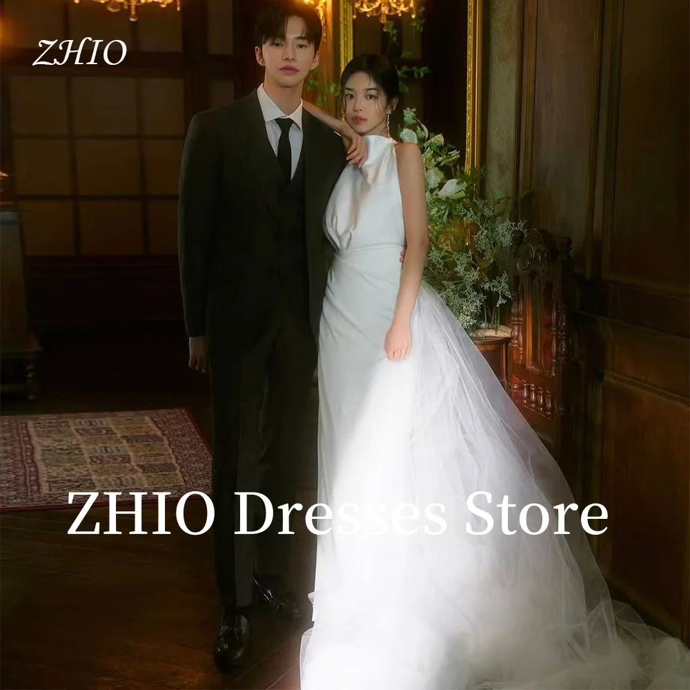 ZHIO Elegant Wedding Dresses A-Line Halter Backless Tulle Sweep Train Bridal Gown Korea Photo Shoot Cuustomized Classic
ZHIO Elegant Wedding Dresses A-Line Halter Backless Tulle Sweep Train Bridal Gown Korea Photo Shoot Cuustomized Classic
