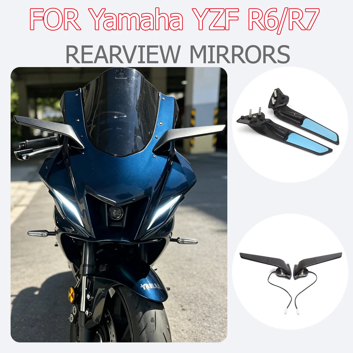 Race Style Wing Mirrors For Yamaha YZF R6 R7 Motorcycle Adjustable Rotating Rearview Mirror Anti-Glare With LED Rearview Mirrors
Race Style Wing Mirrors For Yamaha YZF R6 R7 Motorcycle Adjustable Rotating Rearview Mirror Anti-Glare With LED Rearview Mirrors