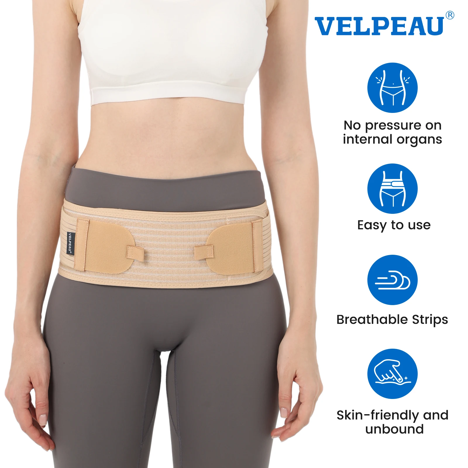 VELPEAU Sacroiliac SI Joint Hip Belt for Sciatica, Lumbar and Lower Back Pain, Anti-Slip Pelvic Support Belt for Men Women
VELPEAU Sacroiliac SI Joint Hip Belt for Sciatica, Lumbar and Lower Back Pain, Anti-Slip Pelvic Support Belt for Men Women