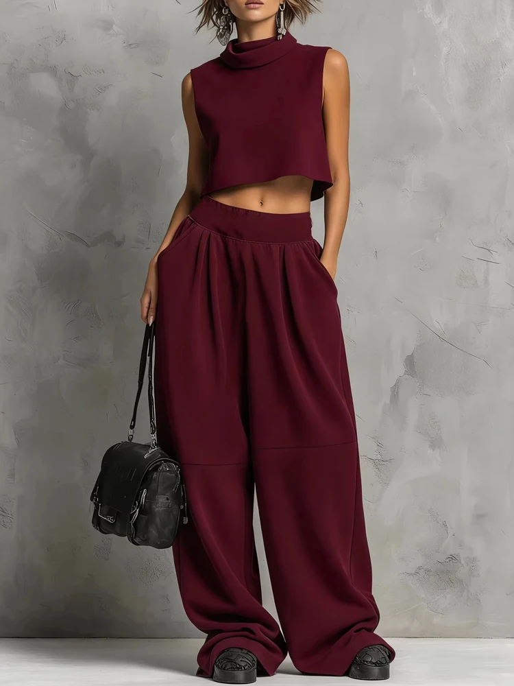 Летние новые однотонные комплекты из двух предметов для женщин: повседневные свободные топы без рукавов и брюки с высокой талией и широкими штанинами.
Летние новые однотонные комплекты из двух предметов для женщин: повседневные свободные топы без рукавов и брюки с высокой талией и широкими штанинами.