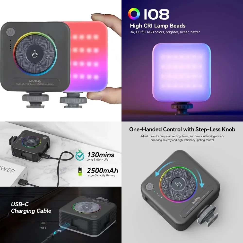 WAP01 SmallRig P108 RGB Video Light,Portable LED Camera Lights 360 Full Color Photography Lighting- 4055
WAP01 SmallRig P108 RGB Video Light,Portable LED Camera Lights 360 Full Color Photography Lighting- 4055