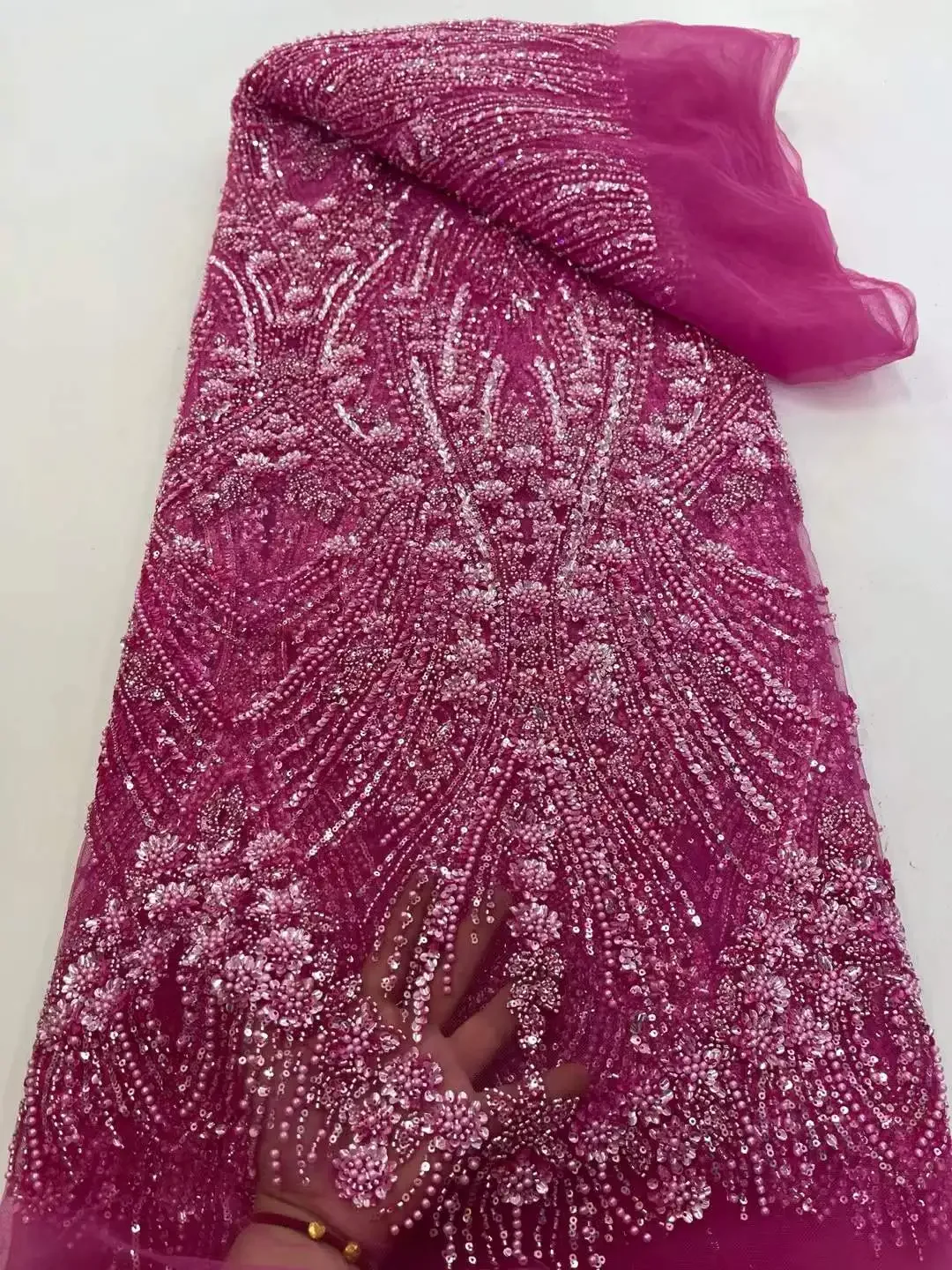 HOT Luxury Nigerian Sequins Stones Lace Fabric 2025 High Quality Tulle Embroidery Groom Fabrics For Wedding Dress Sewing SZ706
HOT Luxury Nigerian Sequins Stones Lace Fabric 2025 High Quality Tulle Embroidery Groom Fabrics For Wedding Dress Sewing SZ706