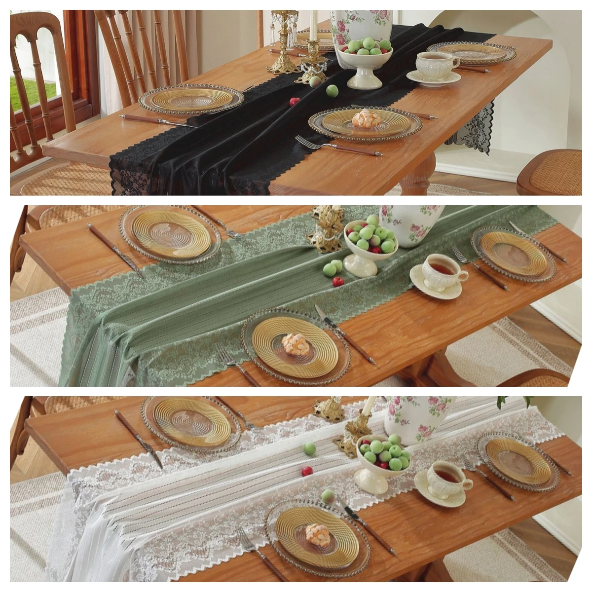 1pc French Romantic White Green Black Lace Table Runner with Scalloped Edge, Wedding Decorative Dining Table Scarf
1pc French Romantic White Green Black Lace Table Runner with Scalloped Edge, Wedding Decorative Dining Table Scarf