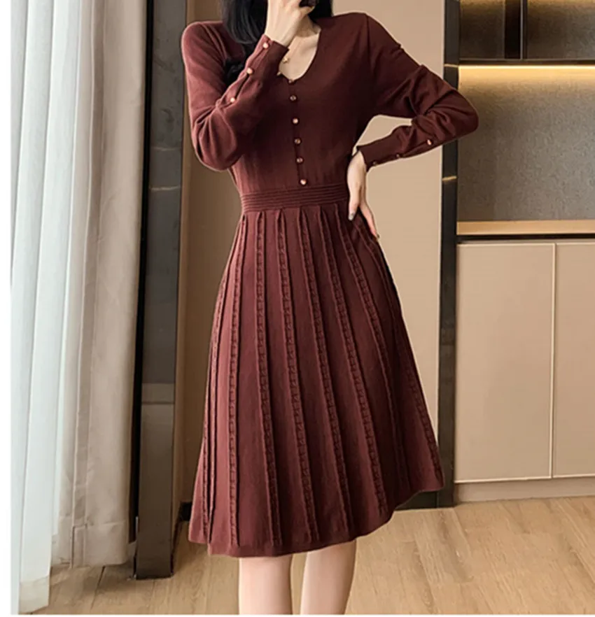 High Quality Winter Autumn Knitting Women Sexy V Neck Long Sleeve Sweet Casual Office Sweater Bodycon Holiday Dresses
High Quality Winter Autumn Knitting Women Sexy V Neck Long Sleeve Sweet Casual Office Sweater Bodycon Holiday Dresses