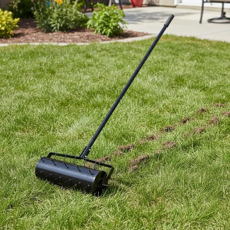 Turf Puncher 21-inch For Yard Patio Garden, Detachable Handle 33 Iron Spikes Manual Operation Compacted Soils Black Rolling
Turf Puncher 21-inch For Yard Patio Garden, Detachable Handle 33 Iron Spikes Manual Operation Compacted Soils Black Rolling