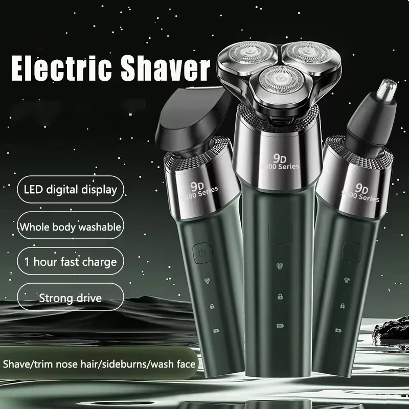 New Digital Display Electric Shaver 4-in1 Rotary Full Body Washable Two-speed Adjustable Floating Head Wet-Dry Dual Use Razor
New Digital Display Electric Shaver 4-in1 Rotary Full Body Washable Two-speed Adjustable Floating Head Wet-Dry Dual Use Razor