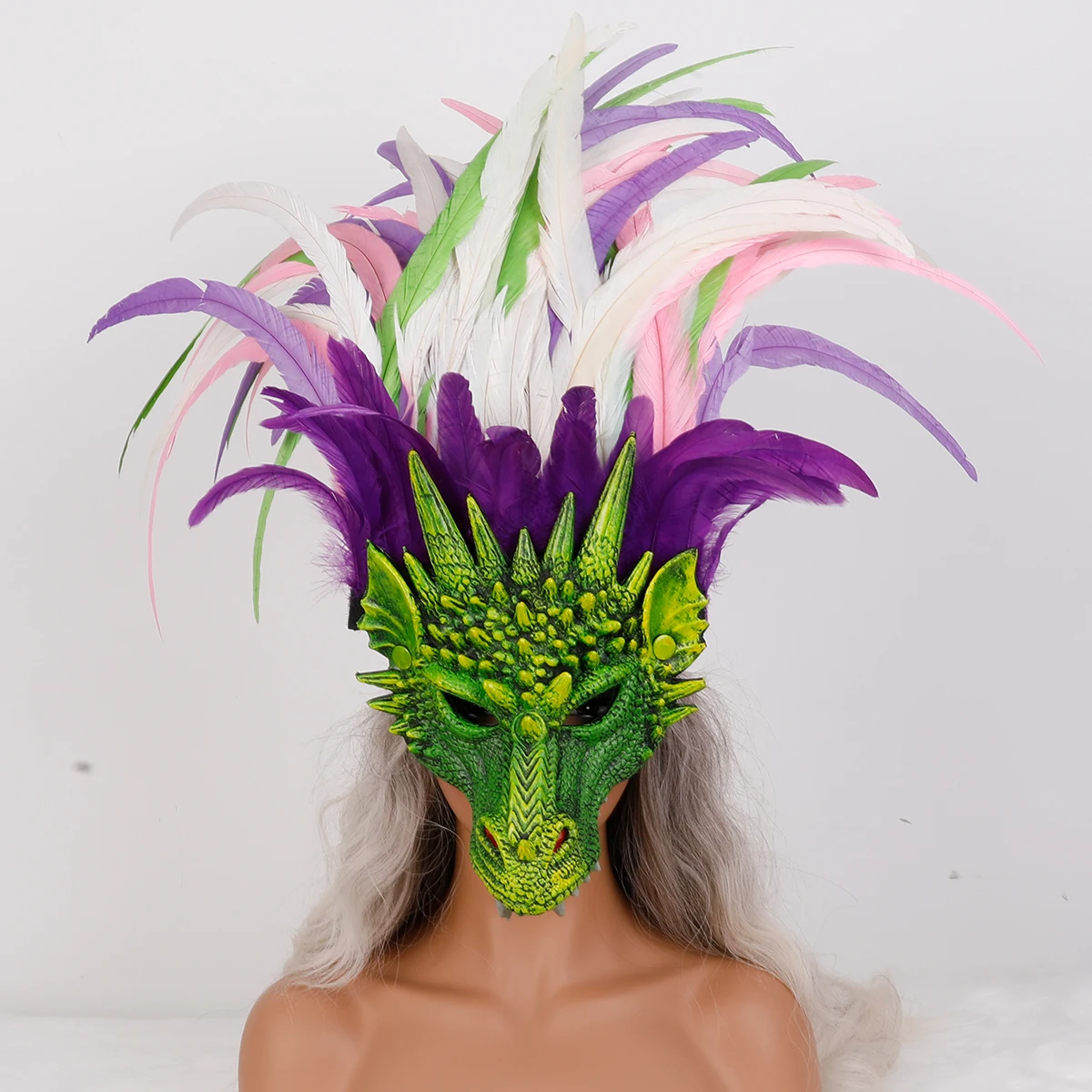 Luxury Custom Venetian Dragon Head Feather Mask For Prom & Halloween Costume Props
Luxury Custom Venetian Dragon Head Feather Mask For Prom & Halloween Costume Props