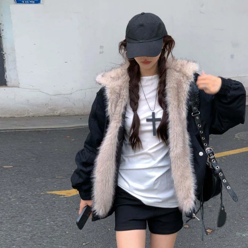 High Street Trendy Y2K Girl Streetwear Parkas Retro Fur Collar Bomber Jacket Men and Women Hip-Hop Loose Casual Warm Coat Couple
High Street Trendy Y2K Girl Streetwear Parkas Retro Fur Collar Bomber Jacket Men and Women Hip-Hop Loose Casual Warm Coat Couple