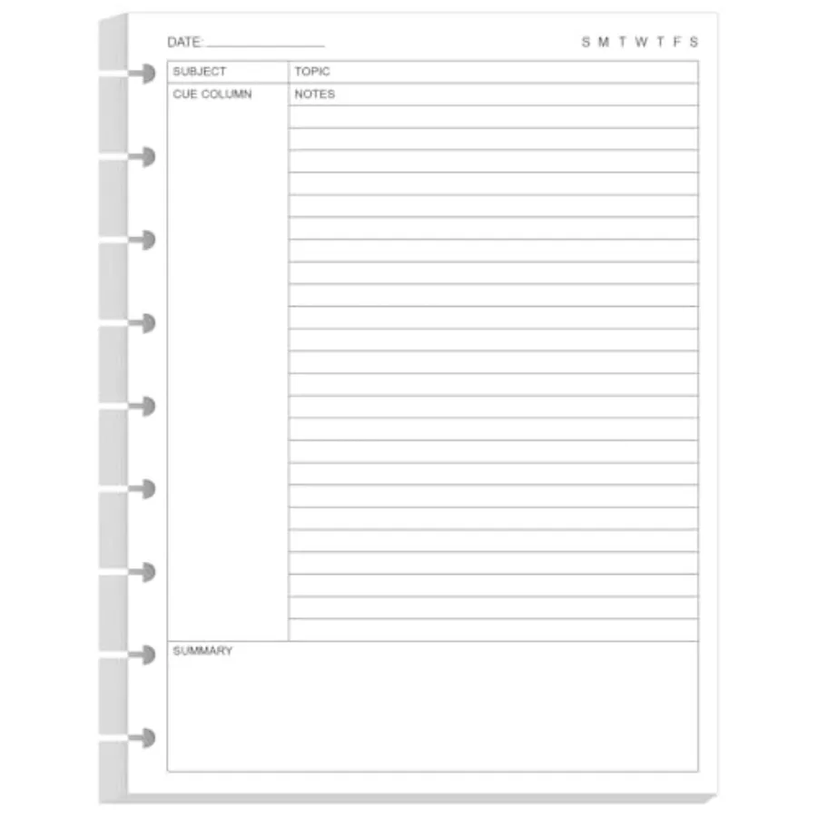 Classic Size Cornell Notes Filler Paper - 9 Disc Discbound Cornell Notes Loose Leaf Paper for Happy Planners, 50 Sheets/100 Pag
Classic Size Cornell Notes Filler Paper - 9 Disc Discbound Cornell Notes Loose Leaf Paper for Happy Planners, 50 Sheets/100 Pag