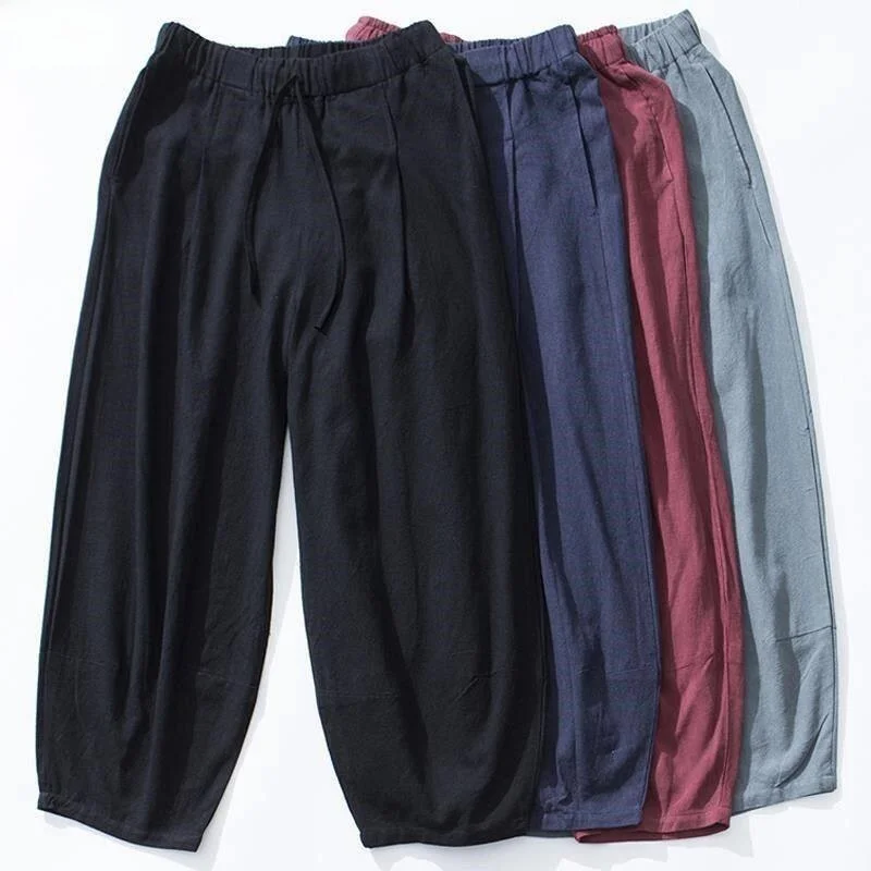Loose Wide Leg Cotton Linen Men's Casual Harem Pants Spring Summer Casual Long Trousers Comfortable Vintage Harlan Pants
Loose Wide Leg Cotton Linen Men's Casual Harem Pants Spring Summer Casual Long Trousers Comfortable Vintage Harlan Pants