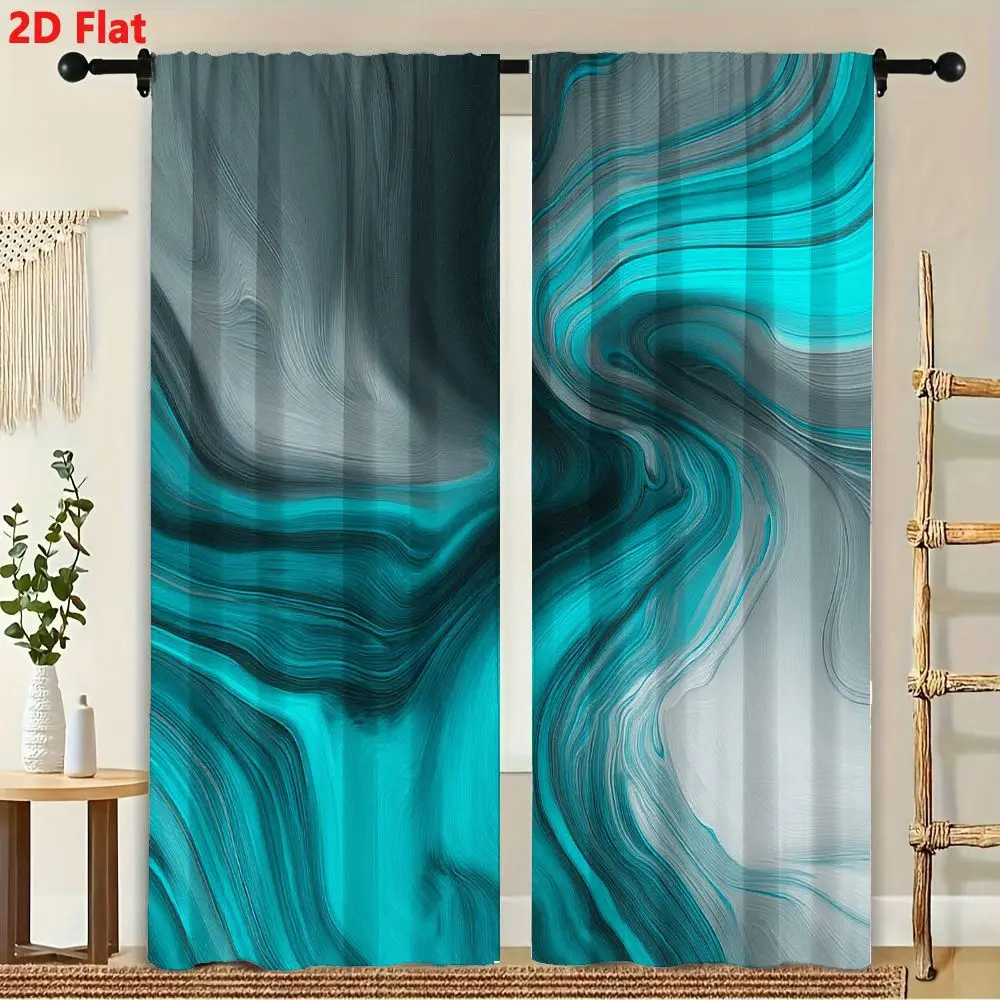 2Pcs Curtain Modern Teal And Gray Wave Like Marbled Liquid Window Drapes for Bedroom Living Room Decoration Window Treatment.
2Pcs Curtain Modern Teal And Gray Wave Like Marbled Liquid Window Drapes for Bedroom Living Room Decoration Window Treatment.
