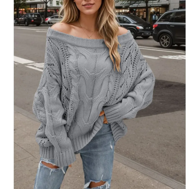 2024 Autumn/Winter Fashion New Off Shoulder Large Size Loose Knitted Sweater One Collar Solid Color Sweater for Women
2024 Autumn/Winter Fashion New Off Shoulder Large Size Loose Knitted Sweater One Collar Solid Color Sweater for Women