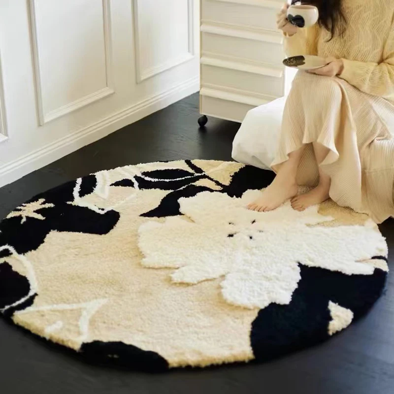 Round Carpet Living Room Absorbent Coffee Table Rug Vintage Flowers Carpets Bedroom Bedside Area Rugs Thickened Flocking Carpet
Round Carpet Living Room Absorbent Coffee Table Rug Vintage Flowers Carpets Bedroom Bedside Area Rugs Thickened Flocking Carpet