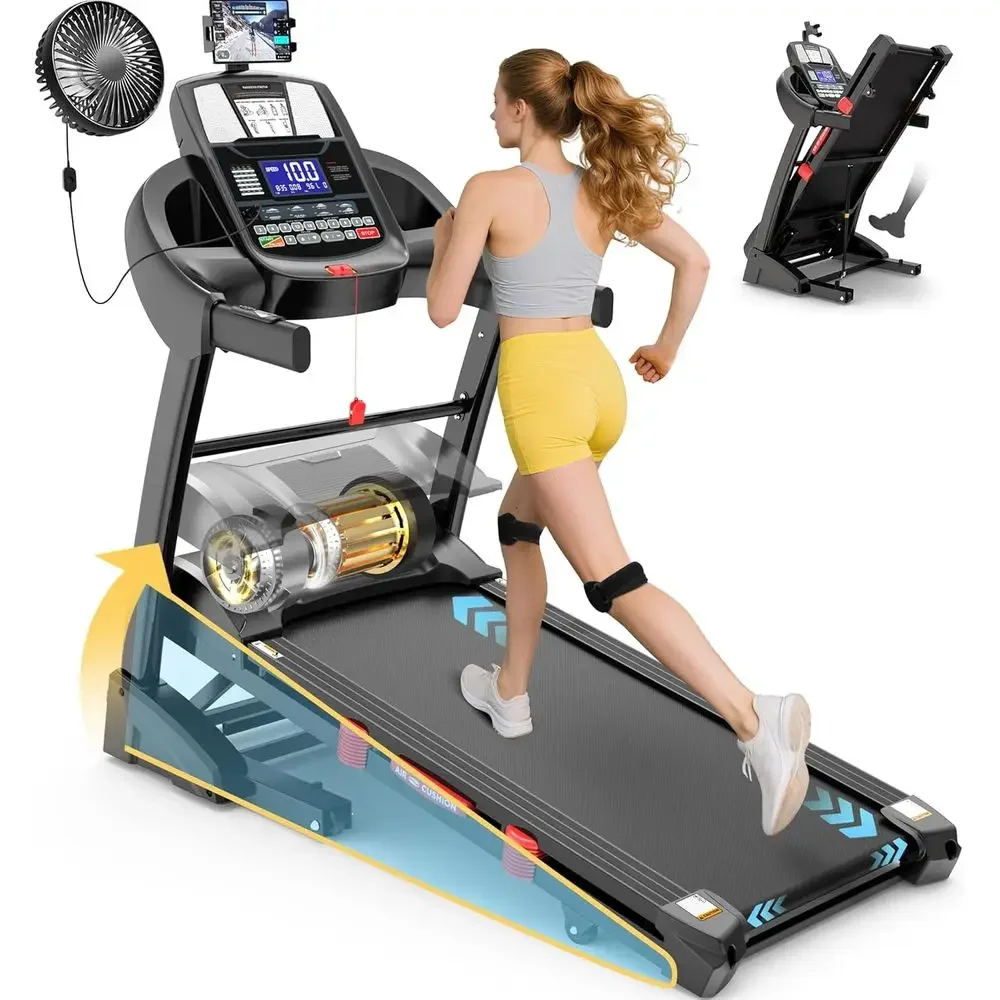 High-Capacity Home Treadmill with 15% Incline, 5.0 HP Motor, 0.6-10 MPH Speeds, App Control, Shock Absorption, Quiet Operation,
High-Capacity Home Treadmill with 15% Incline, 5.0 HP Motor, 0.6-10 MPH Speeds, App Control, Shock Absorption, Quiet Operation,