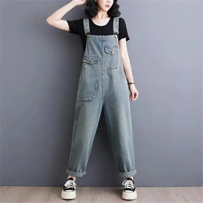 2024 Spring Summer Vintage Jeans Jumpsuits Women Loose Wide Leg Rompers Womens Retro Long Denim Jumpsuit Ladies Front Pockets
2024 Spring Summer Vintage Jeans Jumpsuits Women Loose Wide Leg Rompers Womens Retro Long Denim Jumpsuit Ladies Front Pockets