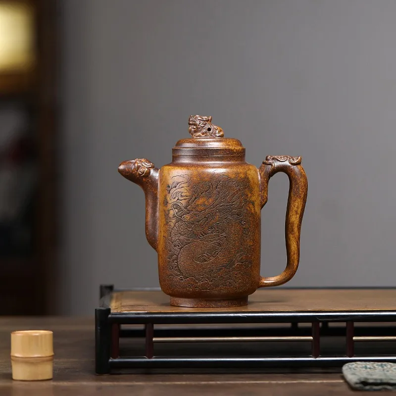 Yixing handmade purple clay teapot, dragon bone,raw ore, gold sand,tea pot, Kung Fu tea set 420ml
Yixing handmade purple clay teapot, dragon bone,raw ore, gold sand,tea pot, Kung Fu tea set 420ml