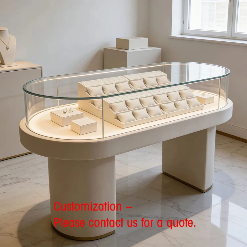 custom.Retail Jewelry Display Cabinet Wooden Structure Glass Front Stainless Steel Details
custom.Retail Jewelry Display Cabinet Wooden Structure Glass Front Stainless Steel Details