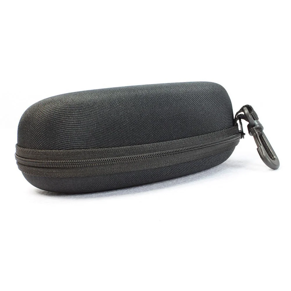 Black Eva Oval Glasses Storage Case Compact Portable Zipper Closure Carabiner Suitable for Sunglasses and Eyeglasses Shockproof 
Black Eva Oval Glasses Storage Case Compact Portable Zipper Closure Carabiner Suitable for Sunglasses and Eyeglasses Shockproof