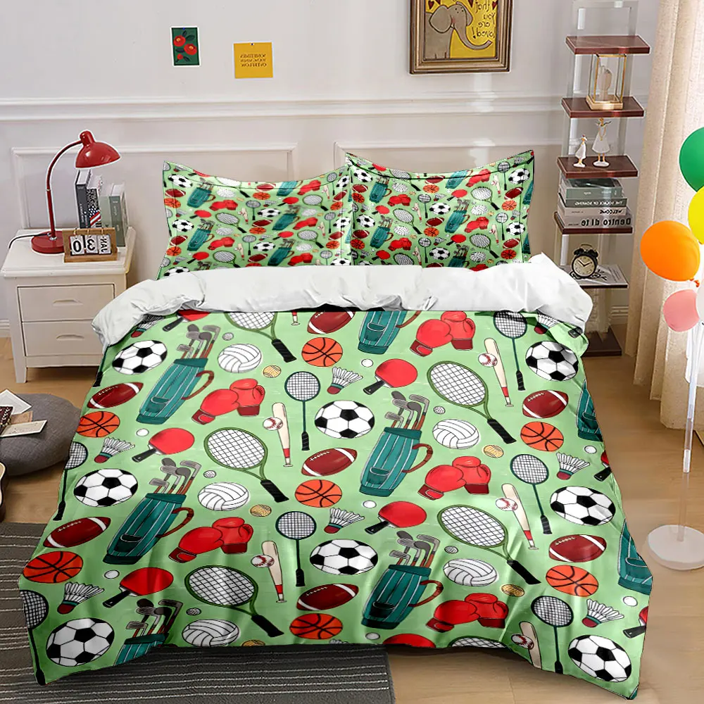 Diverse Sports Equipment Pattern Print Soft Comfortable Duvet Cover Bedding Set Included 1*Duvet Cover 2*Pillowcases
Diverse Sports Equipment Pattern Print Soft Comfortable Duvet Cover Bedding Set Included 1*Duvet Cover 2*Pillowcases