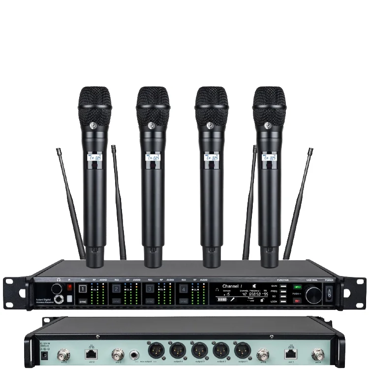 Professional Wireless Microphone 4 Channel 470-940mhz Headset Lavalier Studio Stage Microphone
Professional Wireless Microphone 4 Channel 470-940mhz Headset Lavalier Studio Stage Microphone