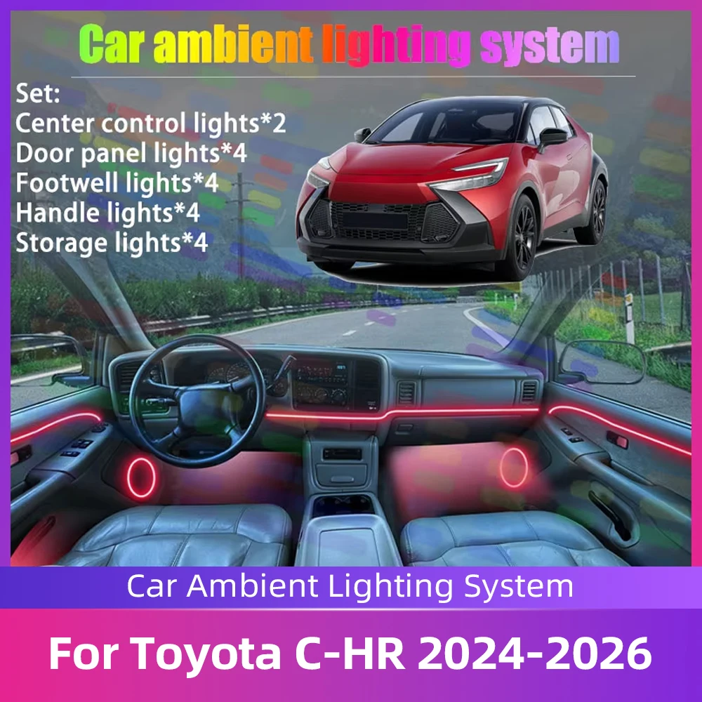 2/18 in 1 Car Atmosphere Lighting Set RGB Symphony Dream Colors App Contrl For Toyota C-HR MK2 2th 2rd AX20 2024 2025 2026
2/18 in 1 Car Atmosphere Lighting Set RGB Symphony Dream Colors App Contrl For Toyota C-HR MK2 2th 2rd AX20 2024 2025 2026
