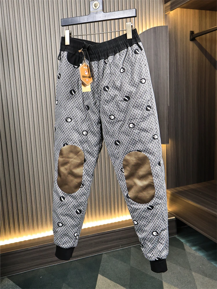 Теплые утепленные брюки на гусином пуху, мужские однотонные наколенники с подогревом, пушистые модные городские повседневные длинные брюки
Теплые утепленные брюки на гусином пуху, мужские однотонные наколенники с подогревом, пушистые модные городские повседневные длинные брюки