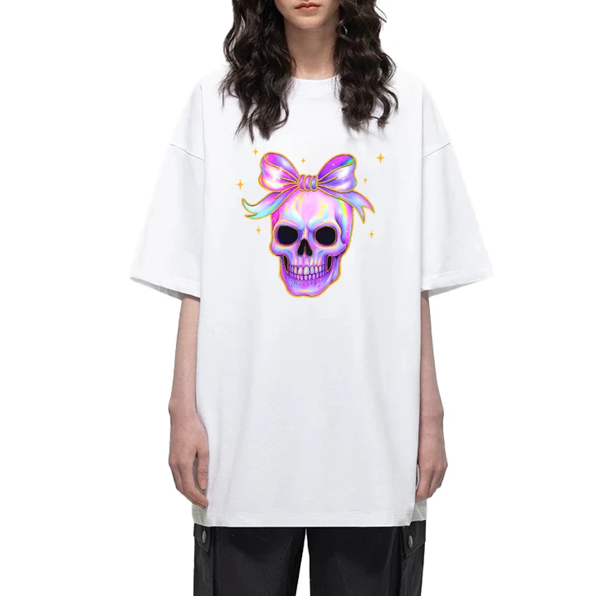 2025 High Quality Iridescent Skull T shirts Men Women Halloween vintage Oversized Tops Unisex 100% Cotton short sleeve T-shirt
2025 High Quality Iridescent Skull T shirts Men Women Halloween vintage Oversized Tops Unisex 100% Cotton short sleeve T-shirt
