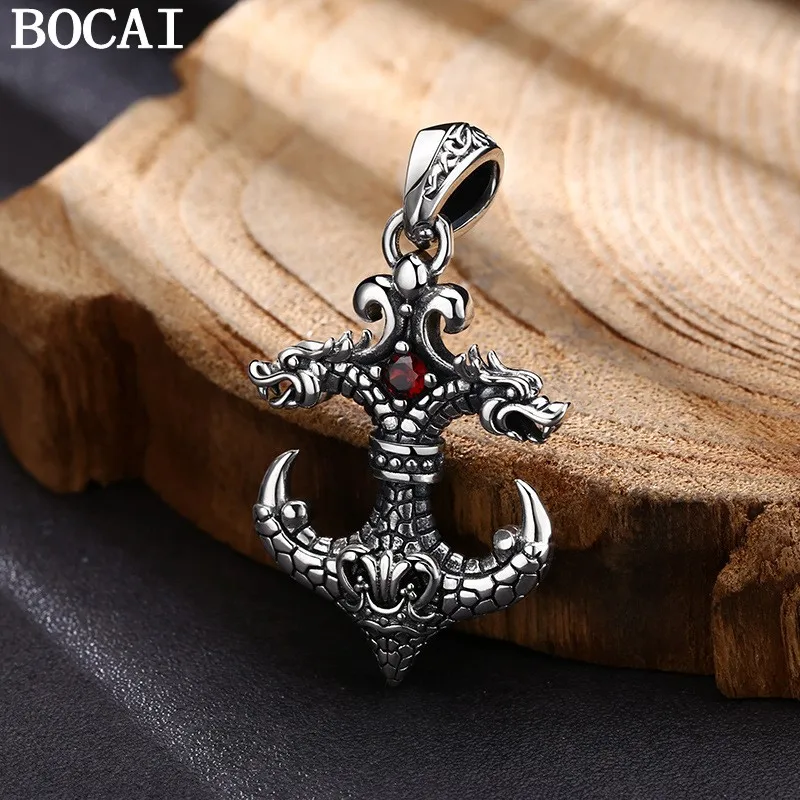 BOCAI New S925 Sterling Silver Vintage Set With Zircon Double Headed Dragon Boat Anchor Pendant Gift for Men and Women
BOCAI New S925 Sterling Silver Vintage Set With Zircon Double Headed Dragon Boat Anchor Pendant Gift for Men and Women