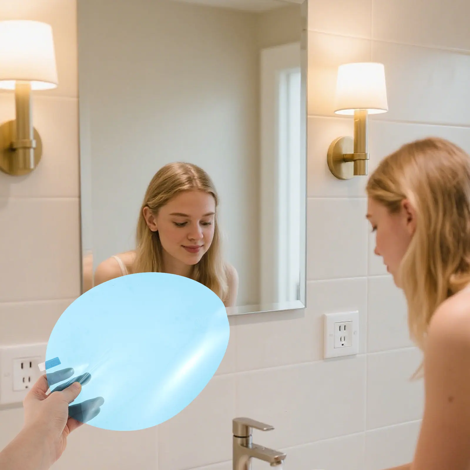Bathroom Mirror Fog Film 11.4x8.6 Anti-Fog Waterproof Shower Mirror Film Defogger Protective Sticker Clear Reflection
Bathroom Mirror Fog Film 11.4x8.6 Anti-Fog Waterproof Shower Mirror Film Defogger Protective Sticker Clear Reflection