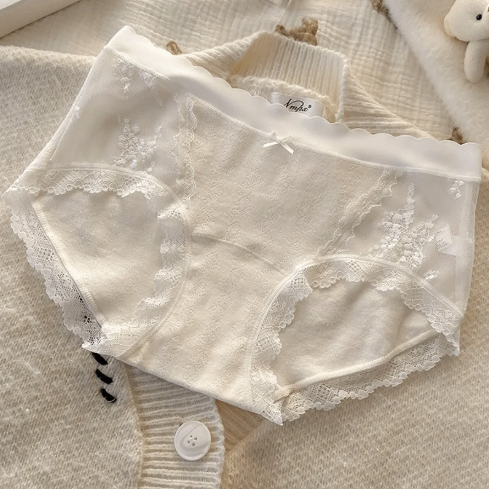 Breathable Mid-waist Mesh Lace Underpants Cotton Bow Sweet Panties Sweet Thin Seamless Briefs Female
Breathable Mid-waist Mesh Lace Underpants Cotton Bow Sweet Panties Sweet Thin Seamless Briefs Female