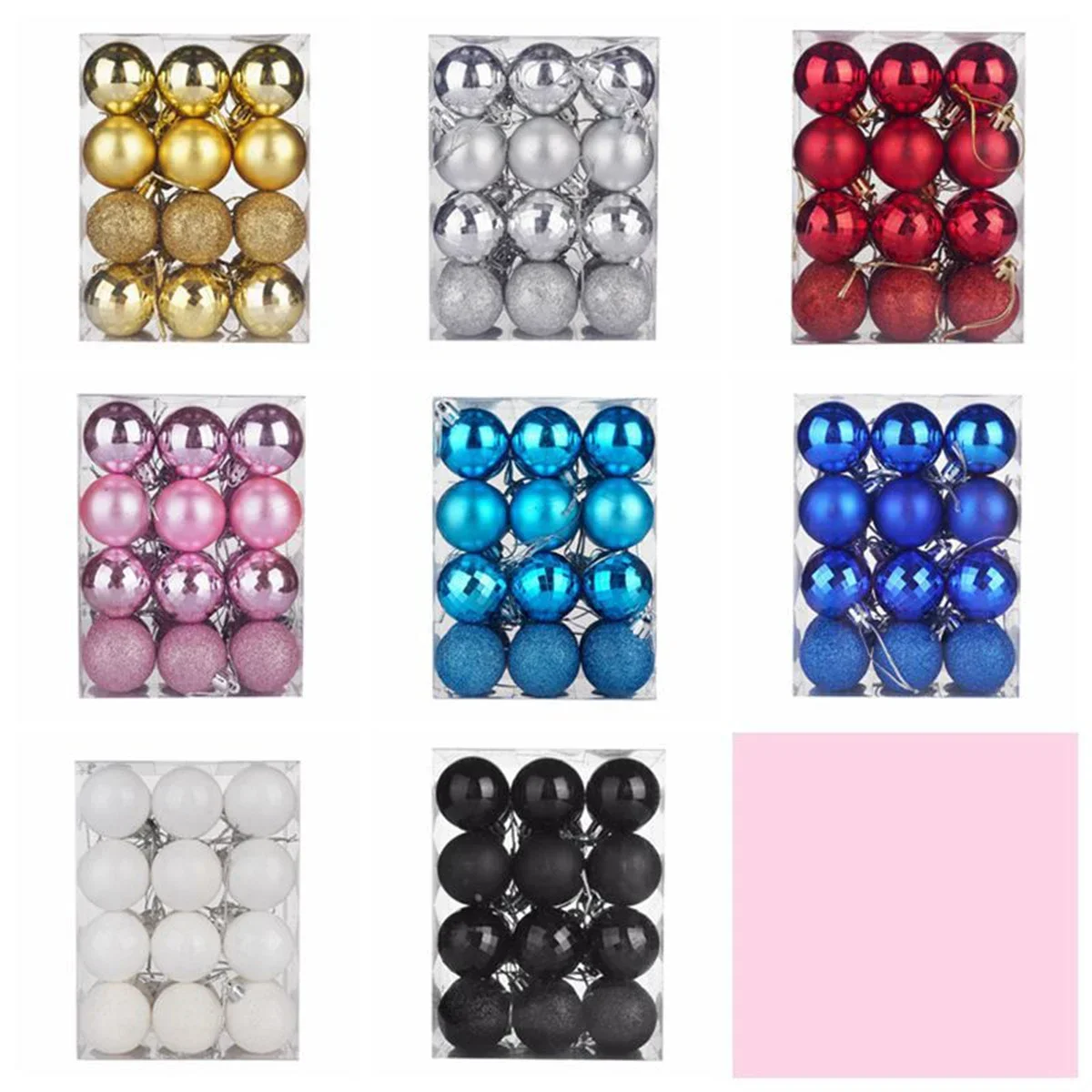 24Pcs Christmas Balls Ornament Plastic Christmas Tree Gold Red Pink Ball Pendant Hanging Decor Christmas Decoration 2024 Navidad
24Pcs Christmas Balls Ornament Plastic Christmas Tree Gold Red Pink Ball Pendant Hanging Decor Christmas Decoration 2024 Navidad