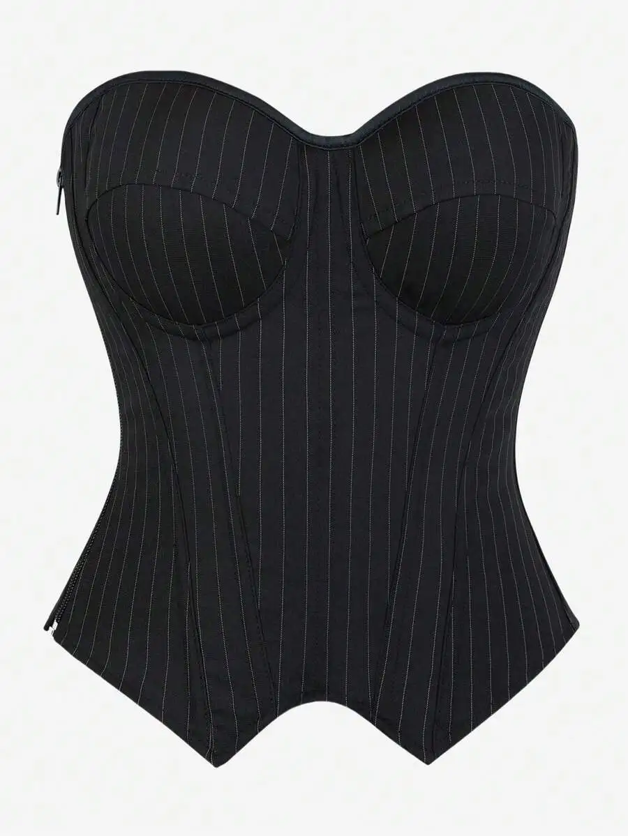 Overbust Corset Top Strapless Striped Bustier With Cups Shapewear For Women Formal Party Costume
Overbust Corset Top Strapless Striped Bustier With Cups Shapewear For Women Formal Party Costume