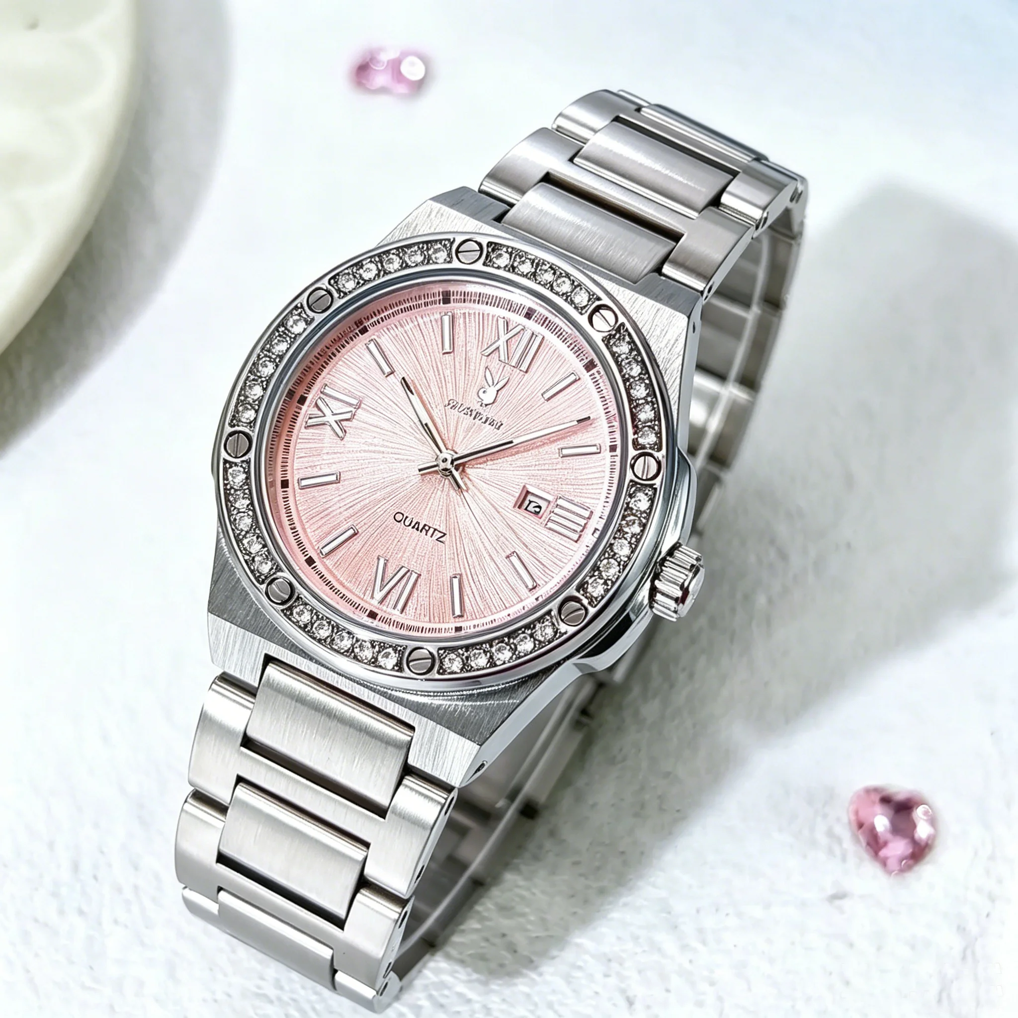 PLAYBOY 3560 Luxury Classic Women's Quartz Watch Stainless Steel Waterproof Diamond Bezel Date Wristwatch For Woman Reloj
PLAYBOY 3560 Luxury Classic Women's Quartz Watch Stainless Steel Waterproof Diamond Bezel Date Wristwatch For Woman Reloj