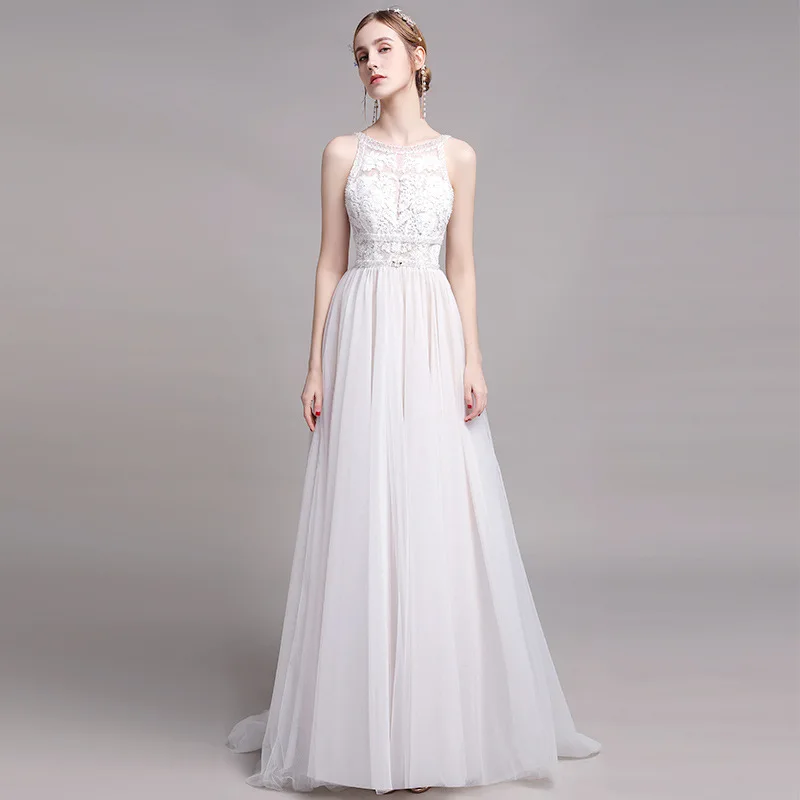 Muslim Halter Light Wedding Dresses 2024 New A-line Lace Beach Party Dress Classic Backless Vestidos Elegantes Para Mujeres
Muslim Halter Light Wedding Dresses 2024 New A-line Lace Beach Party Dress Classic Backless Vestidos Elegantes Para Mujeres