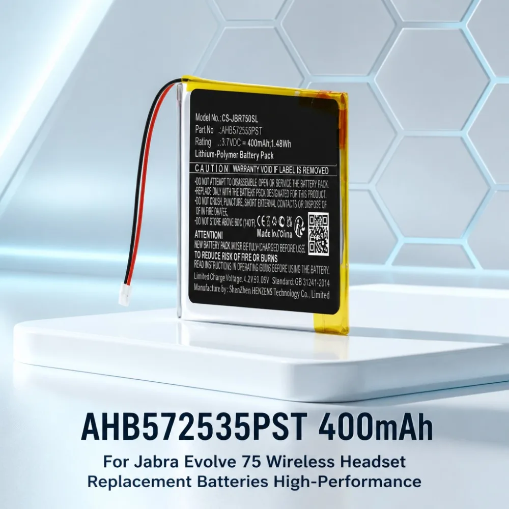 High-Quality AHB572535PST 400mAh 3.7V Battery for Jabra Evolve 75 Wireless Headset Replacement Batteries High-Performance
High-Quality AHB572535PST 400mAh 3.7V Battery for Jabra Evolve 75 Wireless Headset Replacement Batteries High-Performance
