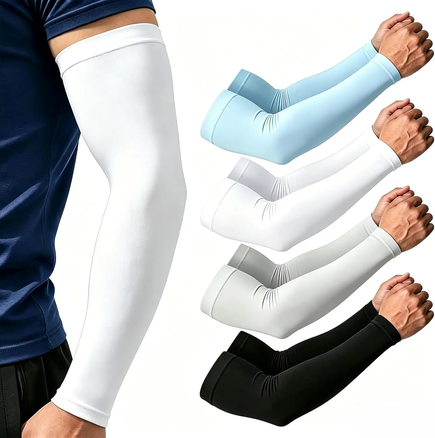 UPF 50+ Arm Sleeves for Men Women, Cooling UV Protection Sleeves for Outdoor Sports, 4 Pairs
UPF 50+ Arm Sleeves for Men Women, Cooling UV Protection Sleeves for Outdoor Sports, 4 Pairs