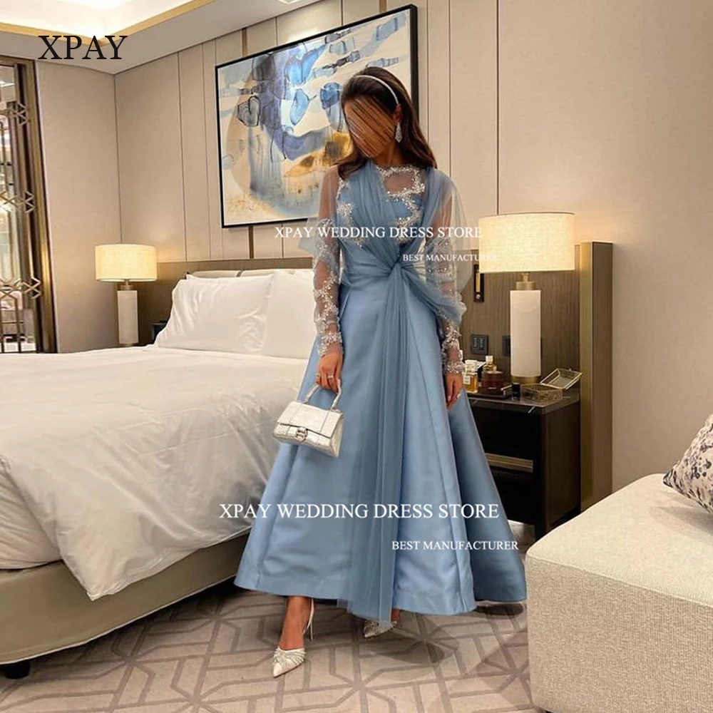 XPAY Elegant Satin A-Line Prom Dresses Glitter Long Sleeves With Jacket Dubai Arabia Women Evening Gowns Cocktail Party Dress
XPAY Elegant Satin A-Line Prom Dresses Glitter Long Sleeves With Jacket Dubai Arabia Women Evening Gowns Cocktail Party Dress
