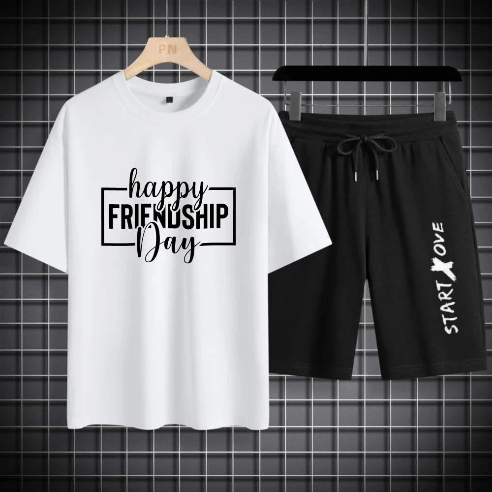 Мужские комплекты, летние быстросохнущие футболки с принтом «Счастливая дружба», костюм, комплект из двух предметов, футболка из двух предметов с короткими рукавами
Мужские комплекты, летние быстросохнущие футболки с принтом «Счастливая дружба», костюм, комплект из двух предметов, футболка из двух предметов с короткими рукавами