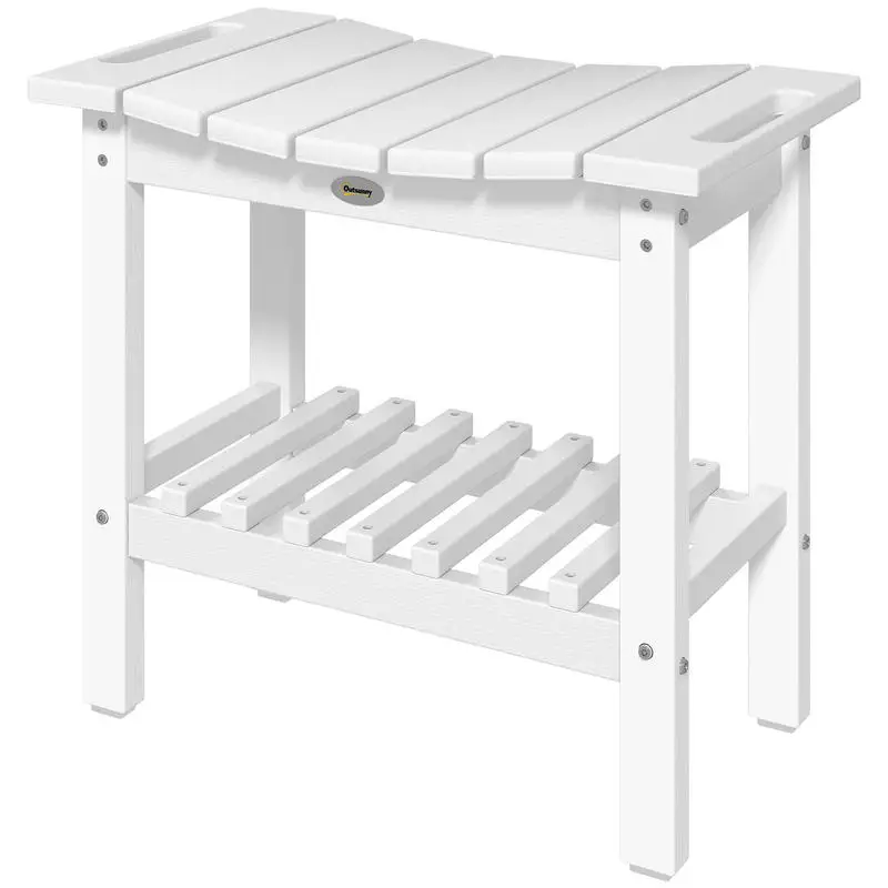 Outsunny HDPE Shower Bench, Waterproof Shower Stool with Handle, Storage Shelf, Non-Slip Pads for Indoor Outdoor, White
Outsunny HDPE Shower Bench, Waterproof Shower Stool with Handle, Storage Shelf, Non-Slip Pads for Indoor Outdoor, White