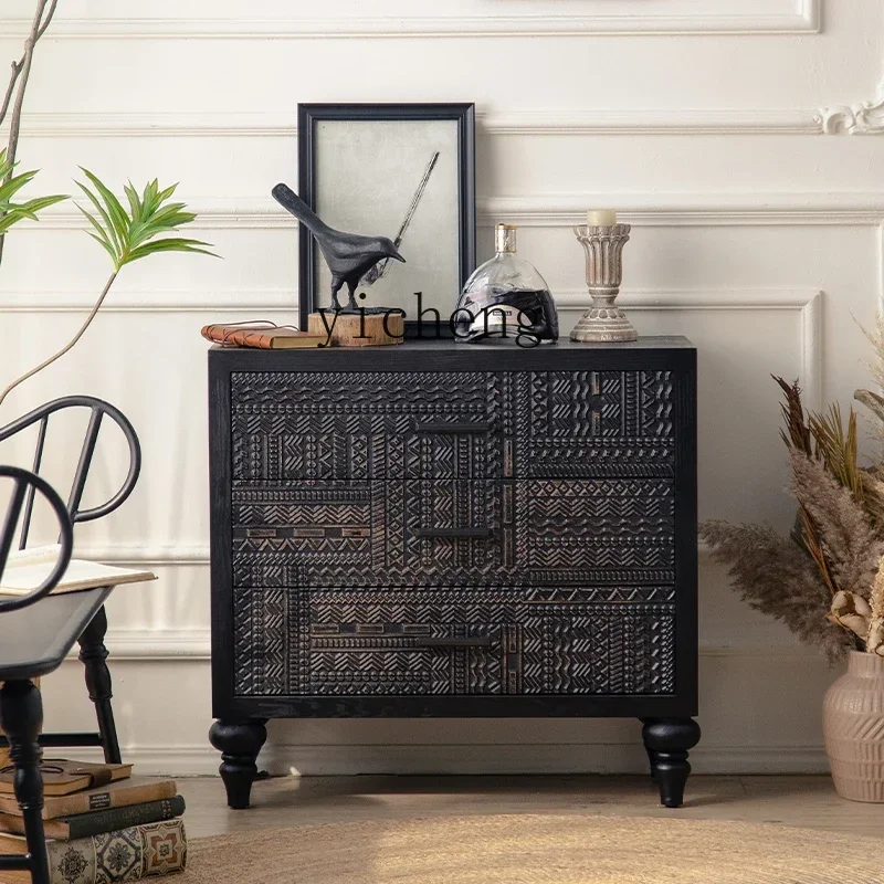 ZK American retro engraved chest cabinet, living room, bedroom, drawer, storage cabinet, antique storage bedside table
ZK American retro engraved chest cabinet, living room, bedroom, drawer, storage cabinet, antique storage bedside table