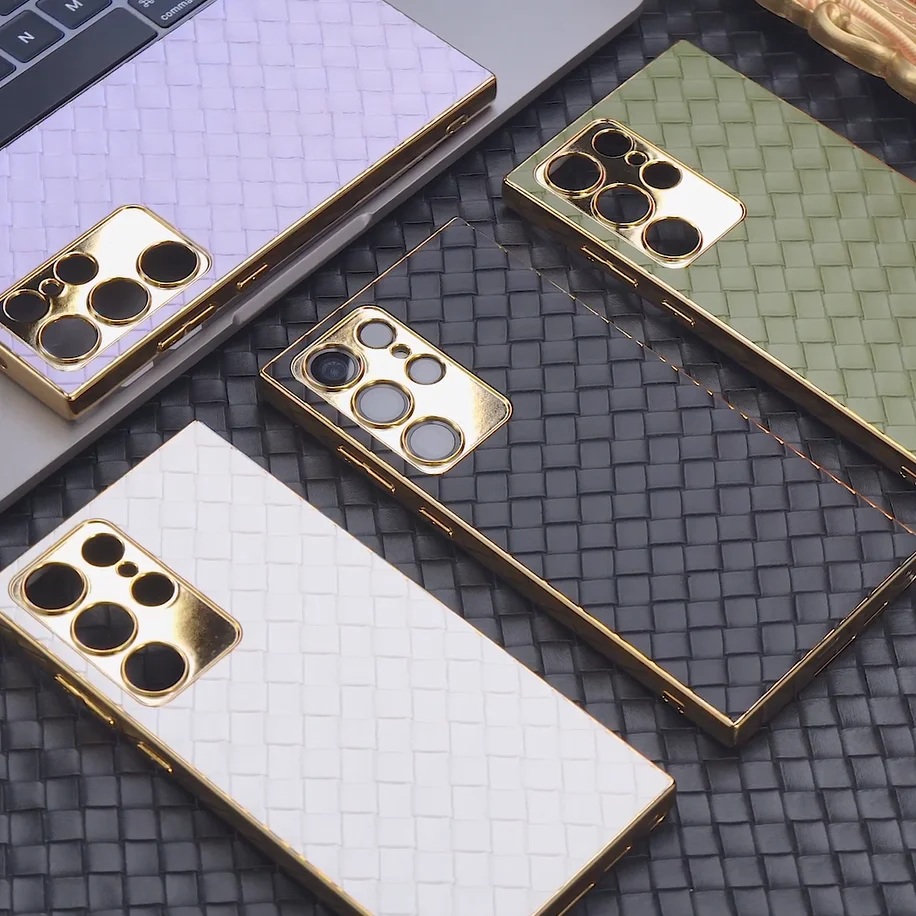 Роскошный плетеный кожаный чехол с покрытием для Samsung Galaxy S24, ультраударопрочный Защитный Мягкий чехол для камеры Galaxy S23 Ultra
Роскошный плетеный кожаный чехол с покрытием для Samsung Galaxy S24, ультраударопрочный Защитный Мягкий чехол для камеры Galaxy S23 Ultra