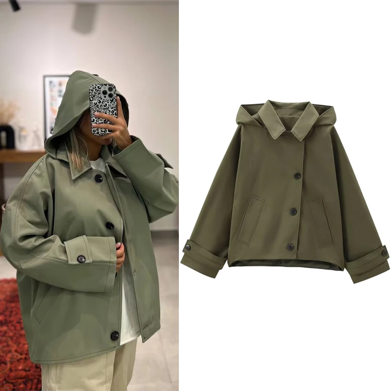 Women's Jacket New in Hoodies Outerwears Autumn Winter Button Coat Windbreaker Jacket Woman Short Winds Demi-season Jacket
Women's Jacket New in Hoodies Outerwears Autumn Winter Button Coat Windbreaker Jacket Woman Short Winds Demi-season Jacket
