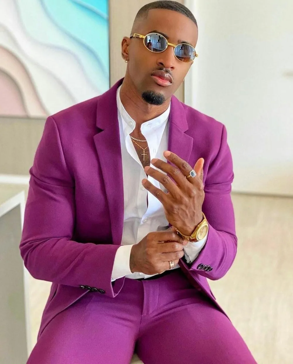 Custom Made Men Suits One Button Groom Tuxedos Notch Lapel Groomsmen 2 Pieces Set ( Jacket + Pants + Bow Tie) D469
Custom Made Men Suits One Button Groom Tuxedos Notch Lapel Groomsmen 2 Pieces Set ( Jacket + Pants + Bow Tie) D469