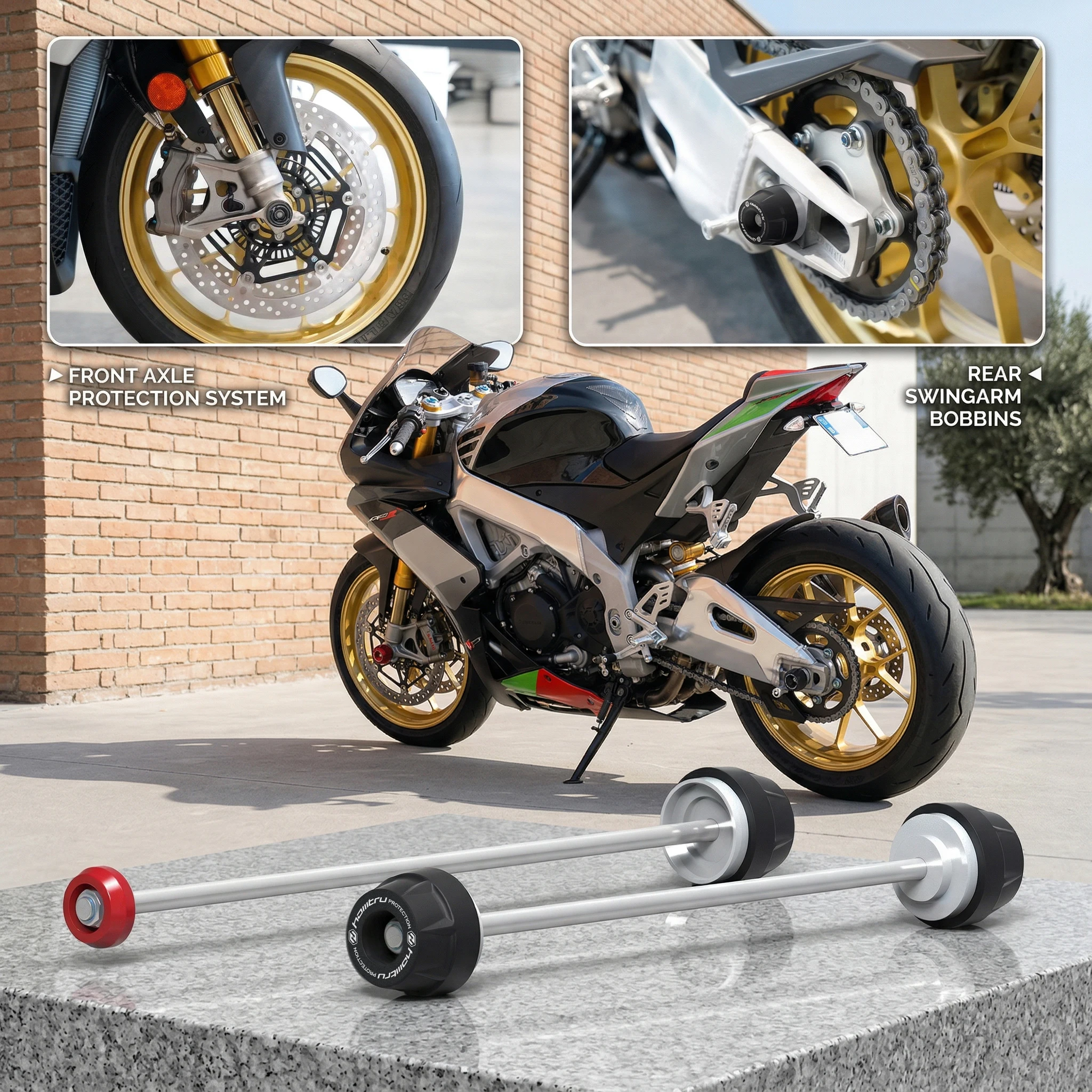 Motorcycle Wheel Spindle Protection Cover Set for Aprilia RSV4 /RR/RF/APRC/Factory Tuono V4 2011-2025
Motorcycle Wheel Spindle Protection Cover Set for Aprilia RSV4 /RR/RF/APRC/Factory Tuono V4 2011-2025